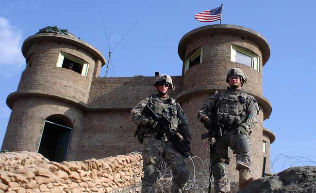 US Troops guarding Bagram Airbase