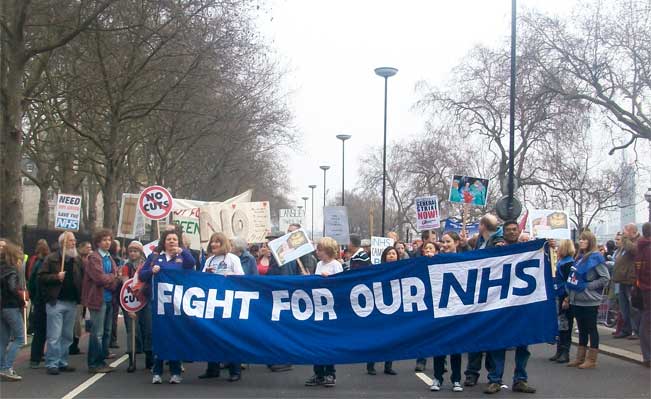 NHS protestors