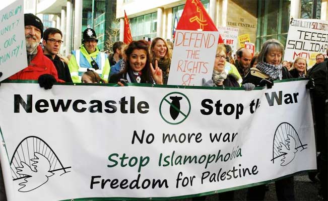 A counter-mobilisation against a march by the anti-Muslim Pegida in Newcastle