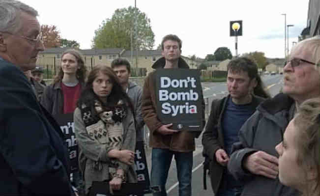 Hilary Benn protest