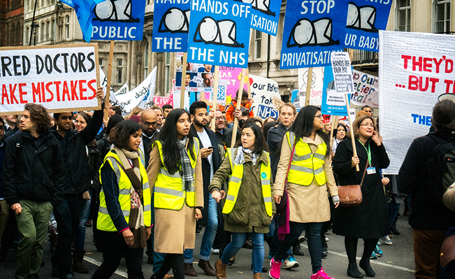 March for the junior doctors against contract imposition. Source: Garry Knight