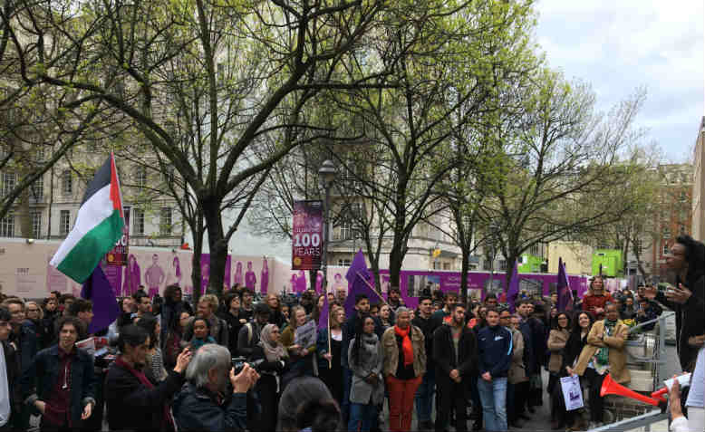 SOAS cleaners, staff and students gather to pressure management. Photo: Feyzi Ismail