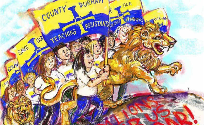 The Durham TAs in cartoon form. Graphic: Polly Donnison