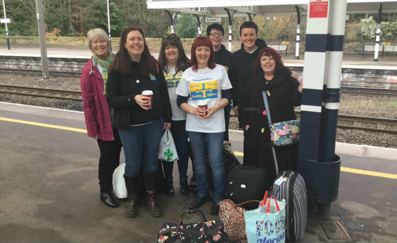  Megan Charlton and her fellow activists prepare for a day’s campaigning. Photo: Facebook 