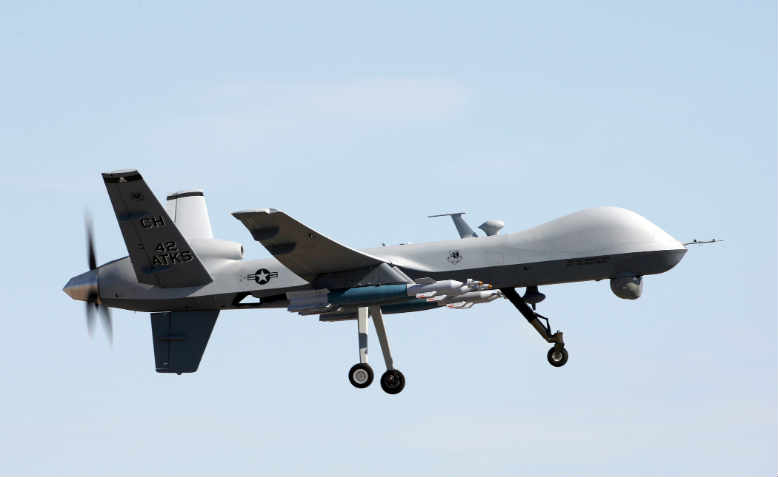 General Atomics MQ-9 Reaper drone in training, 2008. Photo: Wikimedia/Paul Ridgeway