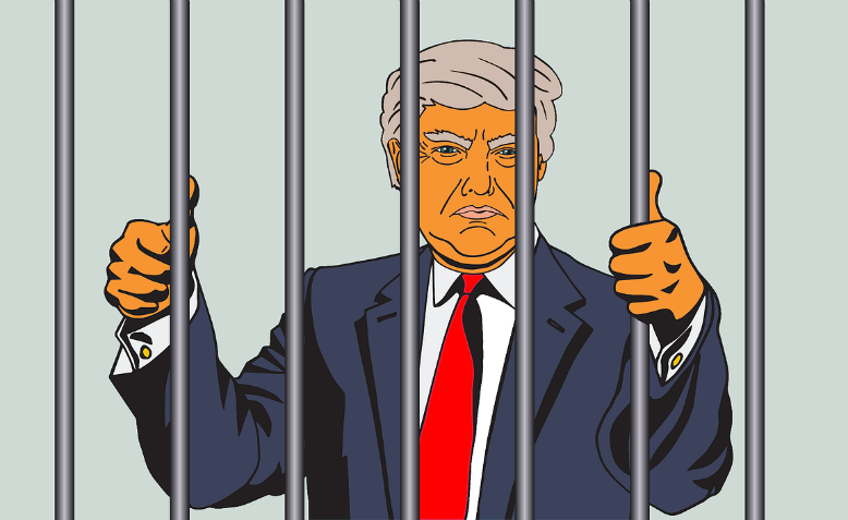 Trump incarcerated. Graphic: Pixabay/Perlinator 