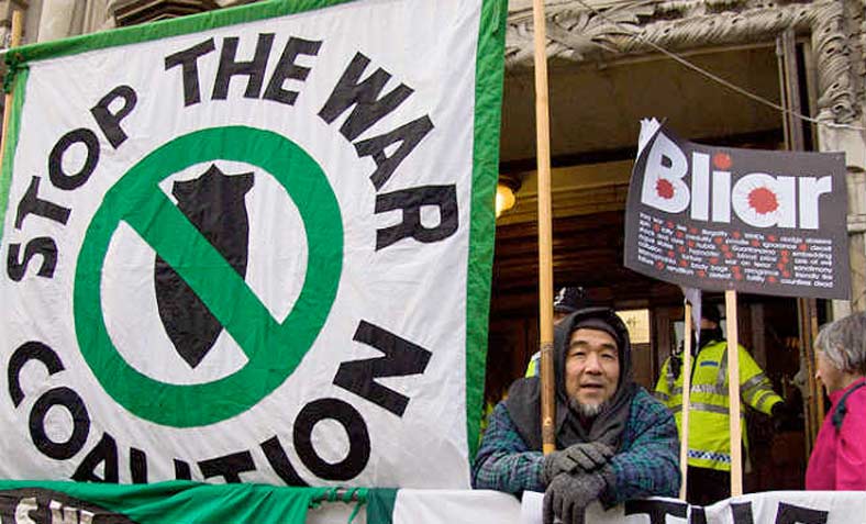 Stop the War Coalition protest at the Chilcot Inquiry, London, 21 January 2011. Photo: Flickr/ Chris Beckett