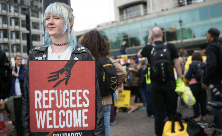 Refugees Welcome Demo, London, September 2016. Photo: Jim Aindow