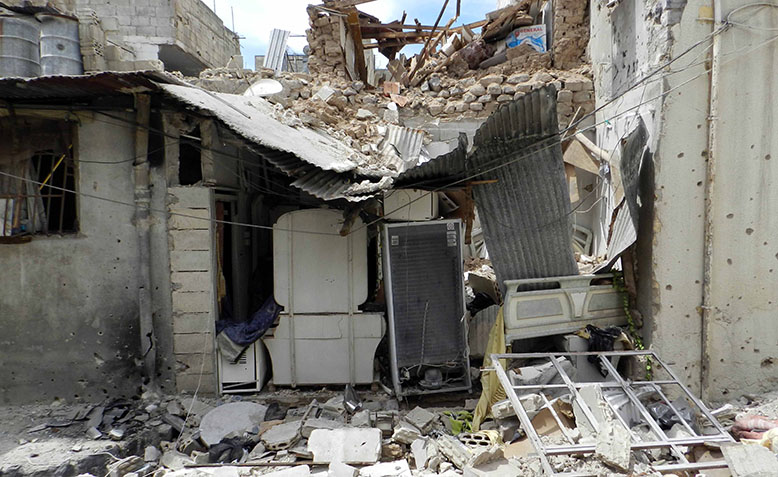 A destroyed building in Syria. Photo: Wikipedia