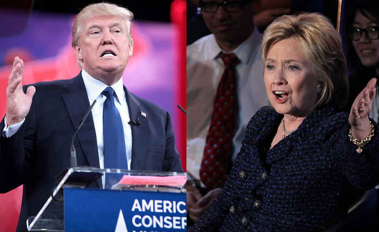 Donald Trump and Hillary Clinton during the US presidential election, 2016. Photo: Wikimedia Commons