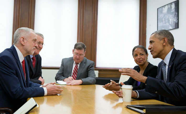 Barack Obama meets Jeremy Corbyn, April 2016. Photo: Wikimedia Commons