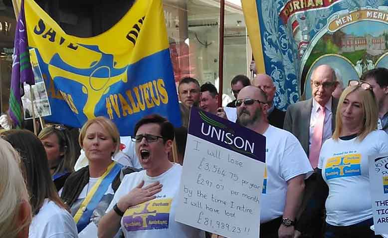 Teaching assistant protest in Durham on Saturday 25 March 2017. Photo: Megan Charlton