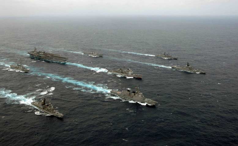 A US carrier strike group on the move