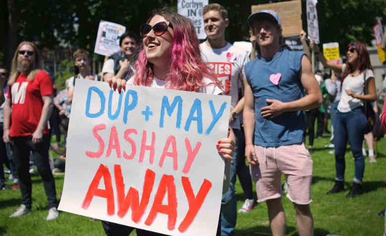 'May has to go' protest in Westminster, June 2017. Photo: Flickr/Jim Aindow