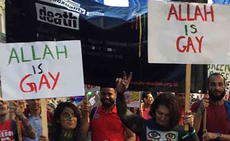 Anti-Muslim protestors at Pride. Photo: Youtube