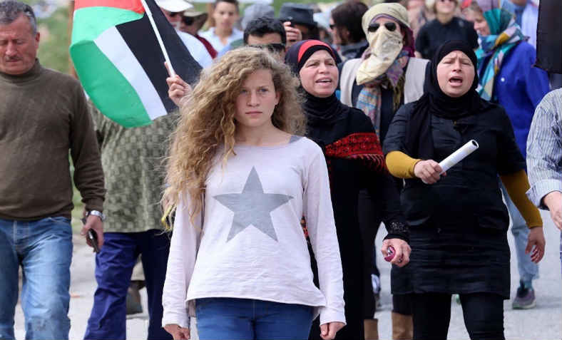 Ahed Tamimi marching in Palestine. Photo: Wikimedia Commons