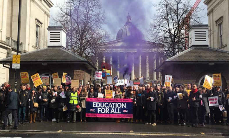 UCU picket and strike. Photo: @UCULondon