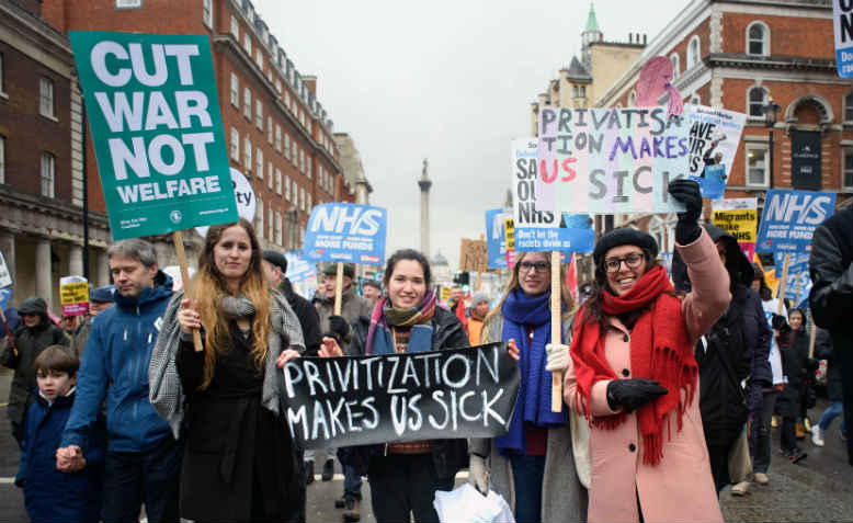 Fund Our NHS demonstration, February 2018. Photo: Jim Aindow