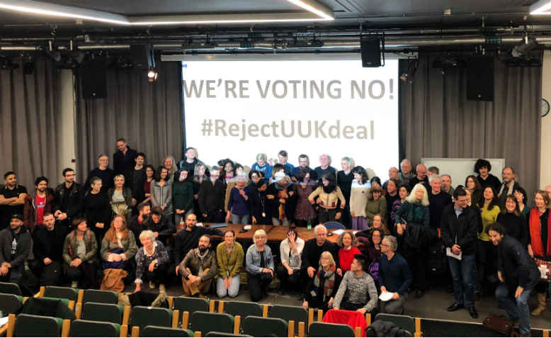 Activists meeting to build the 'No' campaign at SOAS, 4th April. Photo: Shabbir Lakha