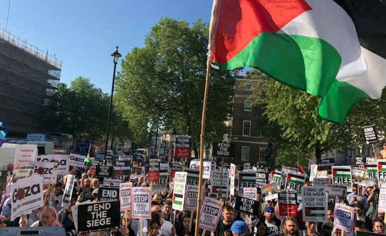 Demonstration outside Downing Street, 15 May. Photo: Shabbir Lakha