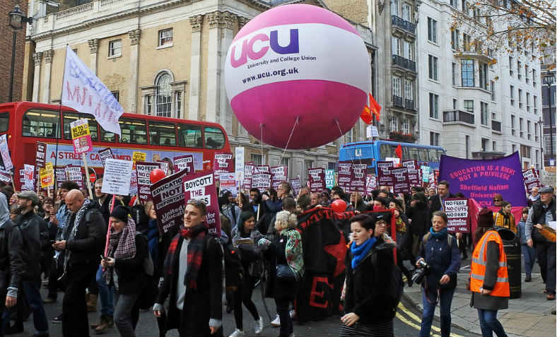 UCU balloon on demonstration, London. Photo: Dun.can