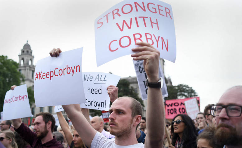 Defend Corbyn Rally, Parliament Square, June 2016. Photo: Jim Aindow