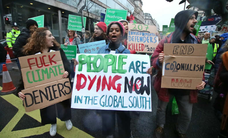 Protesters on the 'Together for Climate Justice' march on 1 December in London. Photo: Steve Eason, Flickr.