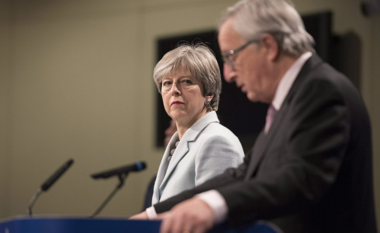 Theresa May and Jean-Claude Juncker in Brussels, 8th December. Photo: Flickr/Number 10