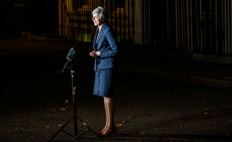 Theresa May, Downing Street. Photo: Flickr/Tiocfaidh ár lá 1916