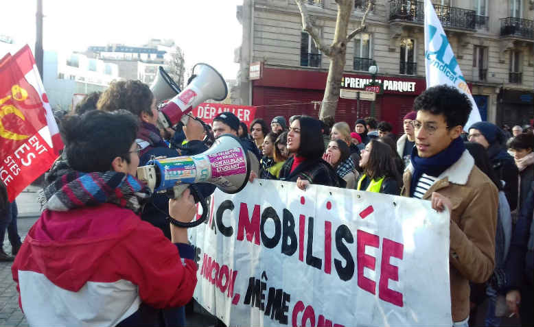 High school students in France protest, 14 December 2018. Photo: Twitter/UNEF