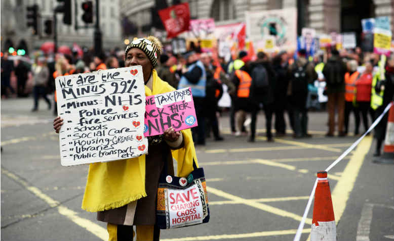 We are the minus 99%, Britain is Broken demo, Jan 12, 2019. Photo: Jim Aindow