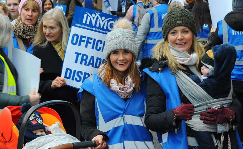 Nurses and midwives in Ireland on strike, 29 January 2019. Photo: Eóin Ó Murchú