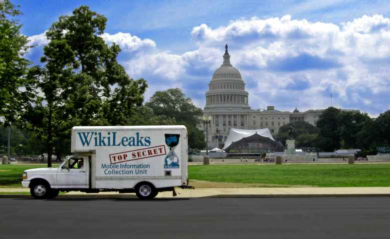 Wikileaks truck on Capitol Hill. Photo: wikimedia commons