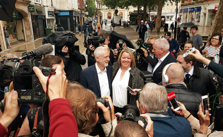 Lisa Forbes and Jeremy Corbyn