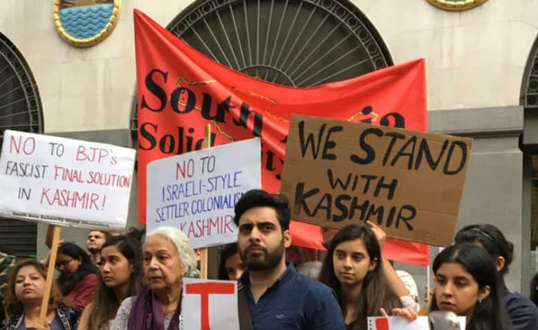 London vigil for Kashmir, 5th August 2019. Photo: South Asia Solidarity Group