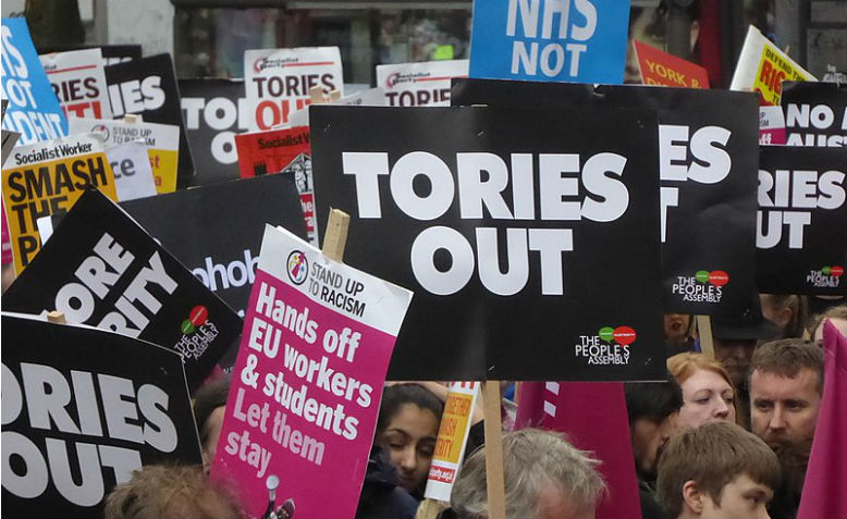 Tories Out placards