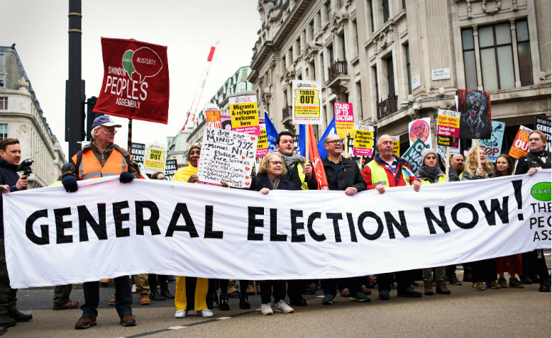 Banner at demonstration