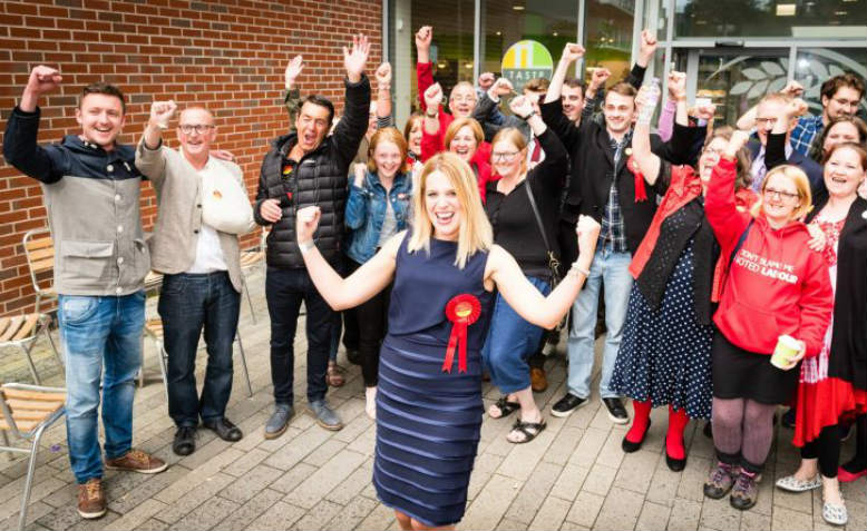 Laura Smith elected as MP for Crewe and Nantwich, June 2017. Photo: Crewe and Nantwich Labour Party