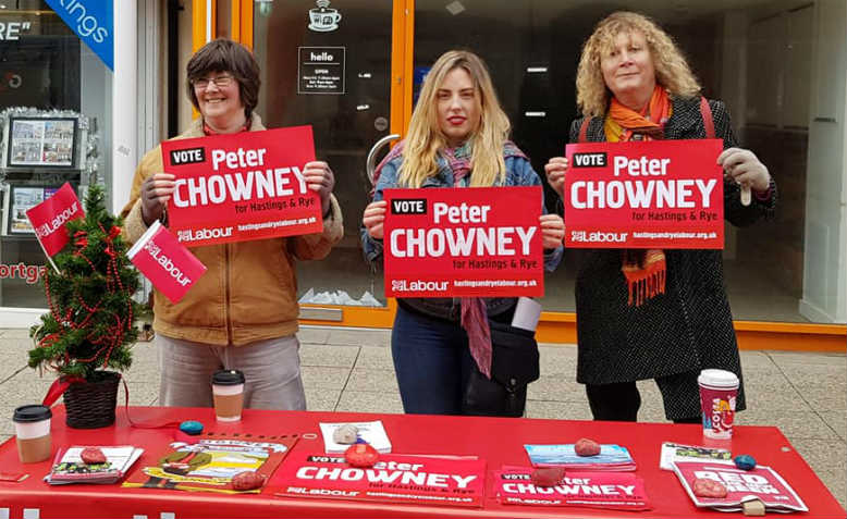 Hastings and Rye Labour stall. Photo: Chrissy Brand