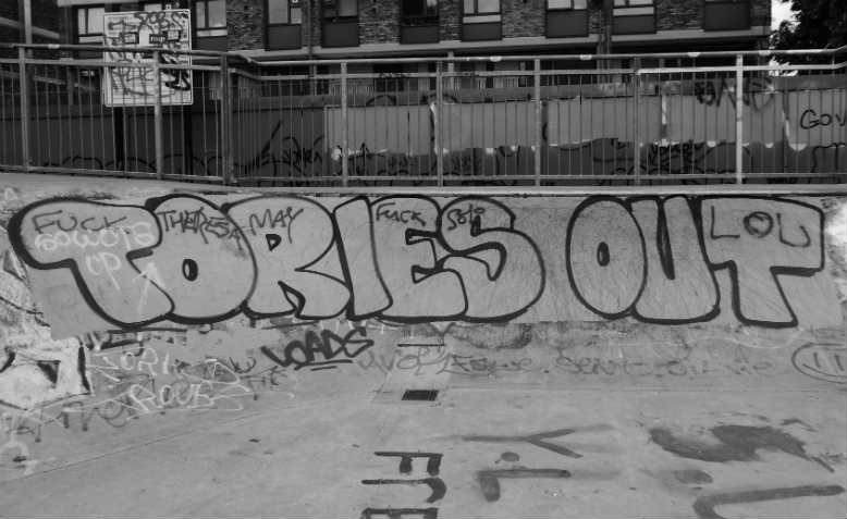 Tories Out graffiti. Photo: Flickr/duncan c