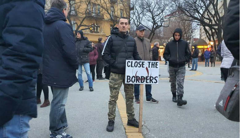 Anti-refugee protests in Subotica. Source: Pannon RTV/Scheller Endre