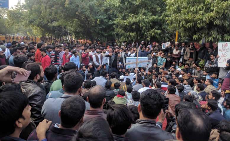 Students at JMI university protest against the CAA, New Delhi. Photo: Wikimedia Commons