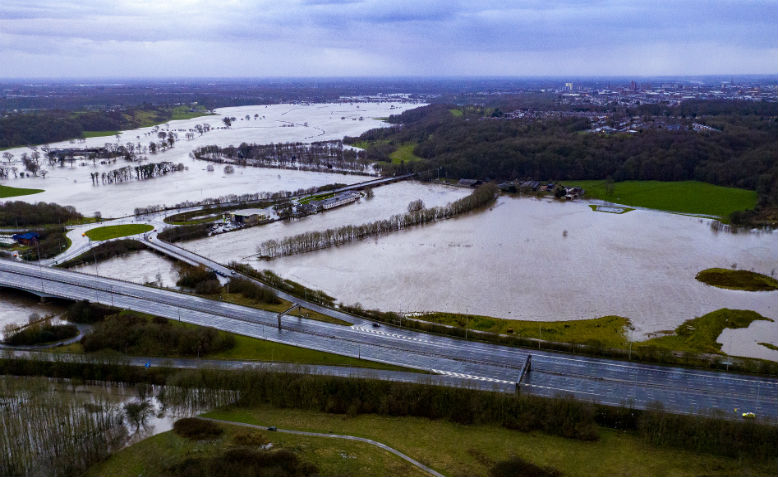 Flooding from Storm Ciara in Lancashire, February 2020. Photo: Stephen Melling via Flickr