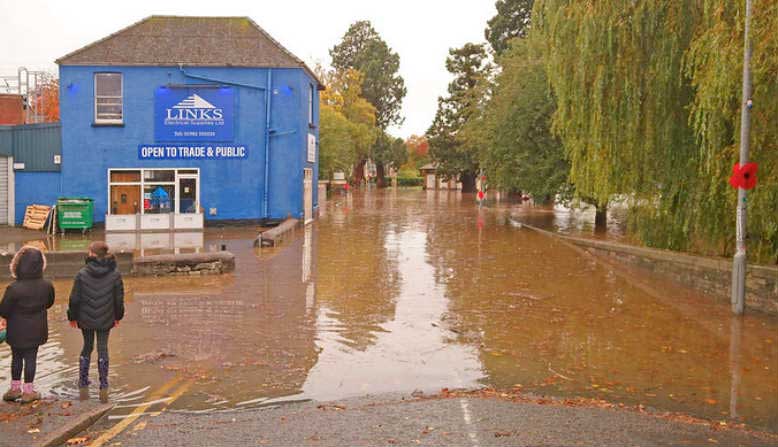 Flooding in Builth Wells. Source: Flickr - Ross Evans