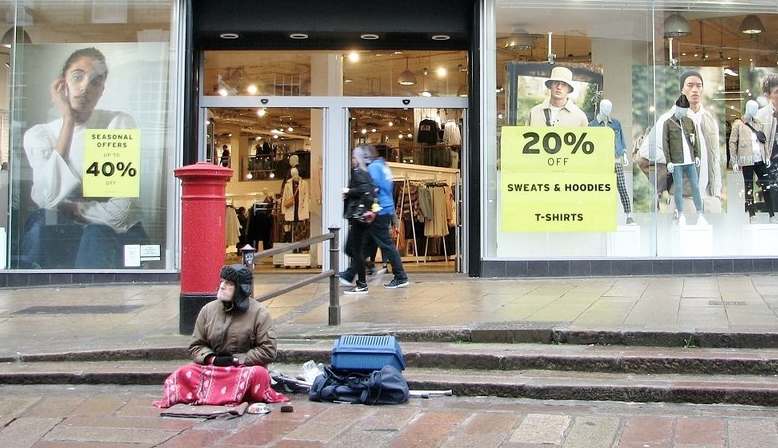 Homeless man in Norwich. Source: Geography.org.uk - Evelyn Simak