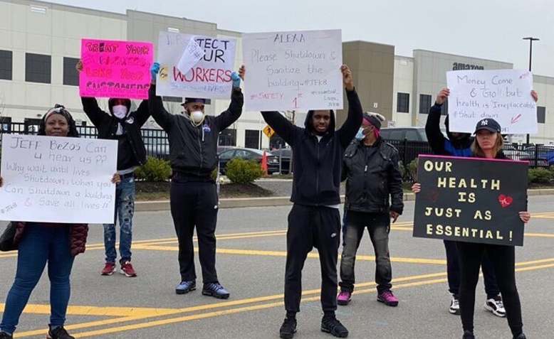 Amazon workers strike over unsafe conditions. Photo: Twitter/Chris Smalls (@Shut_downAmazon)