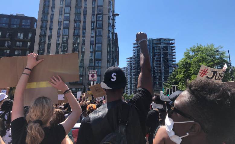 Black lives matter protest, London. Photo: Lucy Nichols