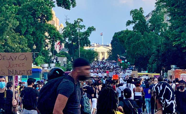 Black lives matter protest, Washington DC, 6 June. Photo: Sarah Govan