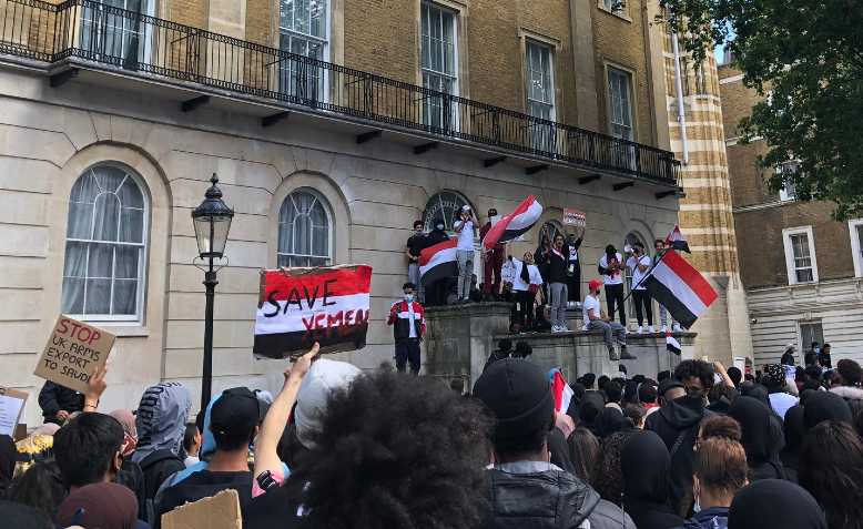 Protest for Yemen, London, 6 July. Photo: Lucy Nichols