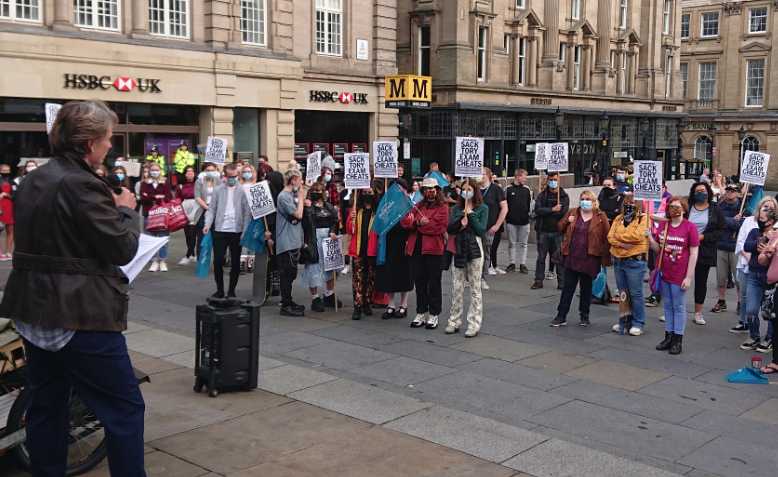 A-level results protest in Newcastle, Photo: David McAllister